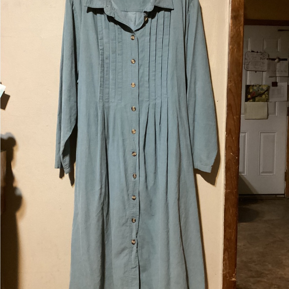 Women’s Appleseed’s Blue Corduroy Midi Dress Size 2X